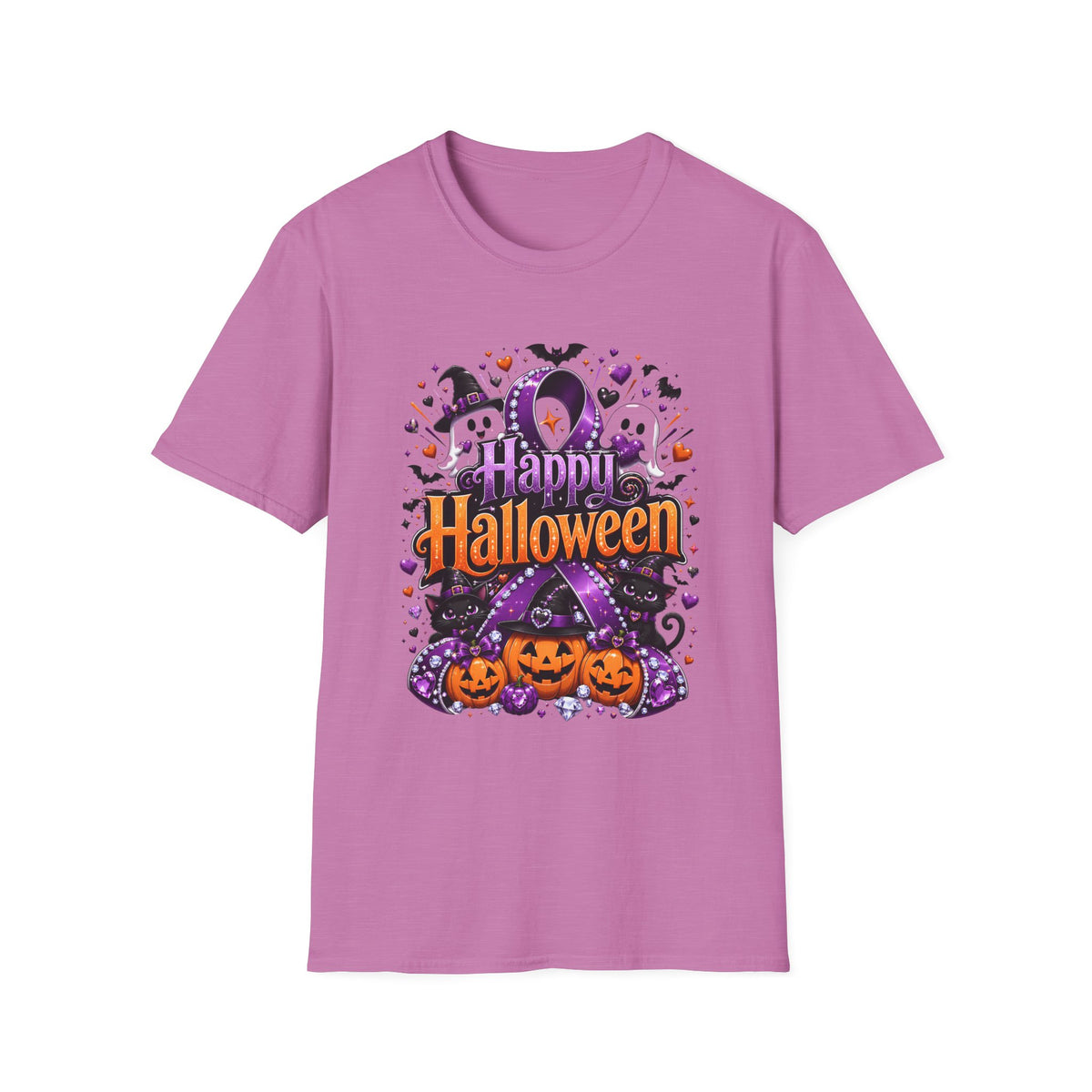 Halloween Ghosts & Pumpkins T-Shirt — "Happy Halloween" Graphic Tee