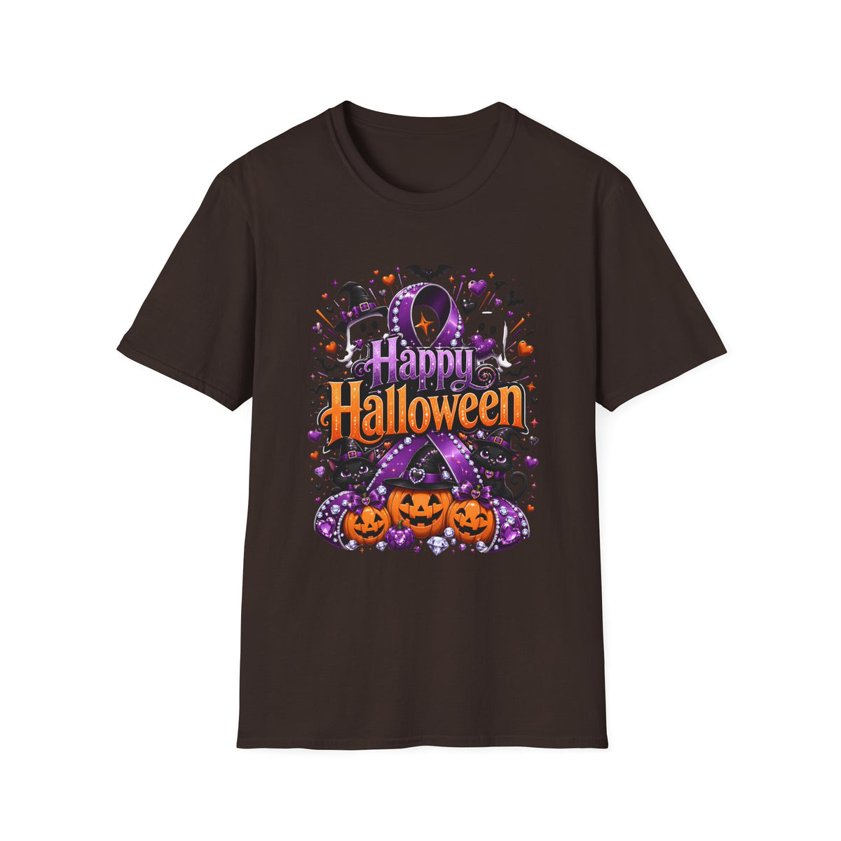 Halloween Ghosts & Pumpkins T-Shirt — "Happy Halloween" Graphic Tee