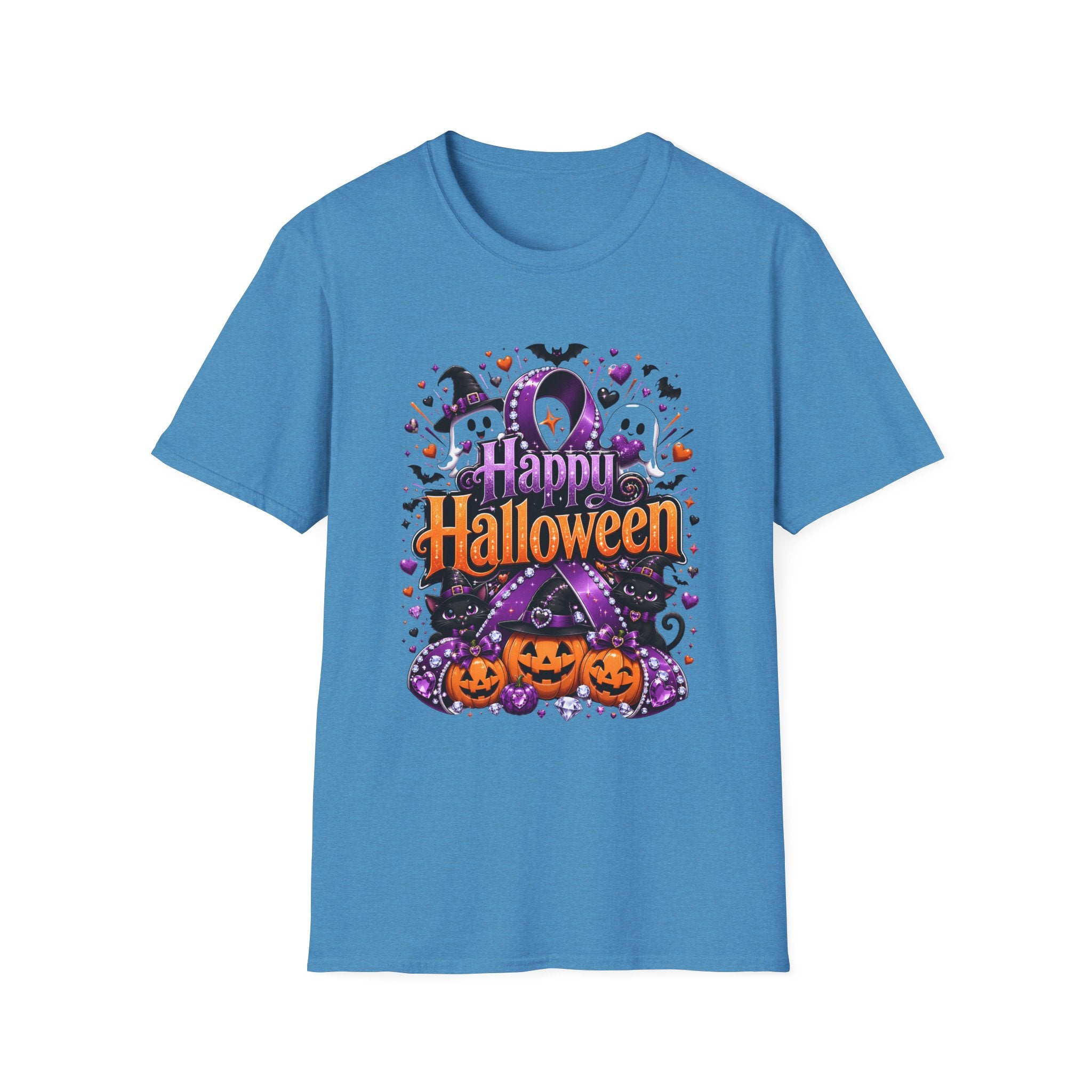 Halloween Ghosts & Pumpkins T-Shirt — "Happy Halloween" Graphic Tee