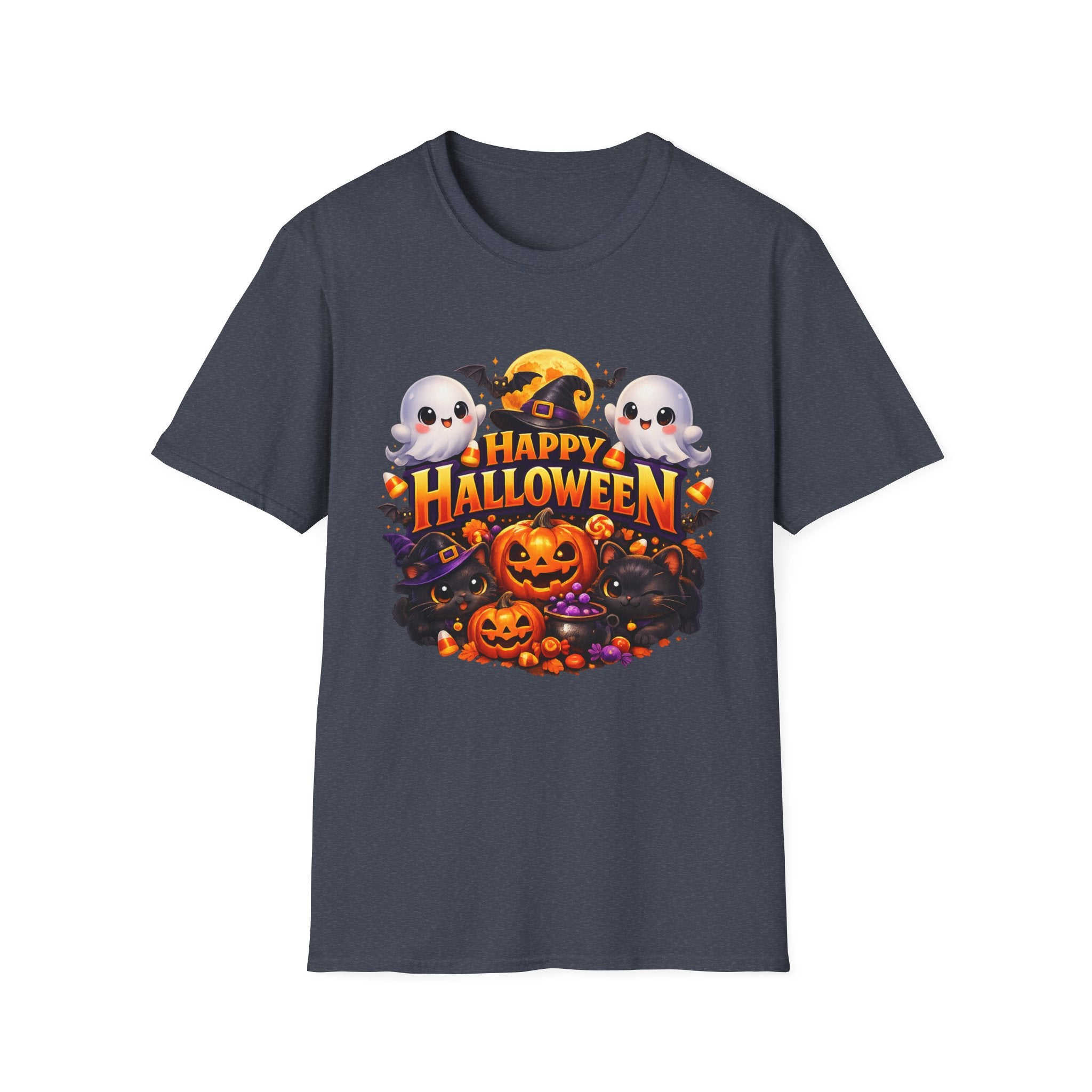 Happy Halloween T-Shirt — Cute Ghosts & Pumpkins Fall Tee