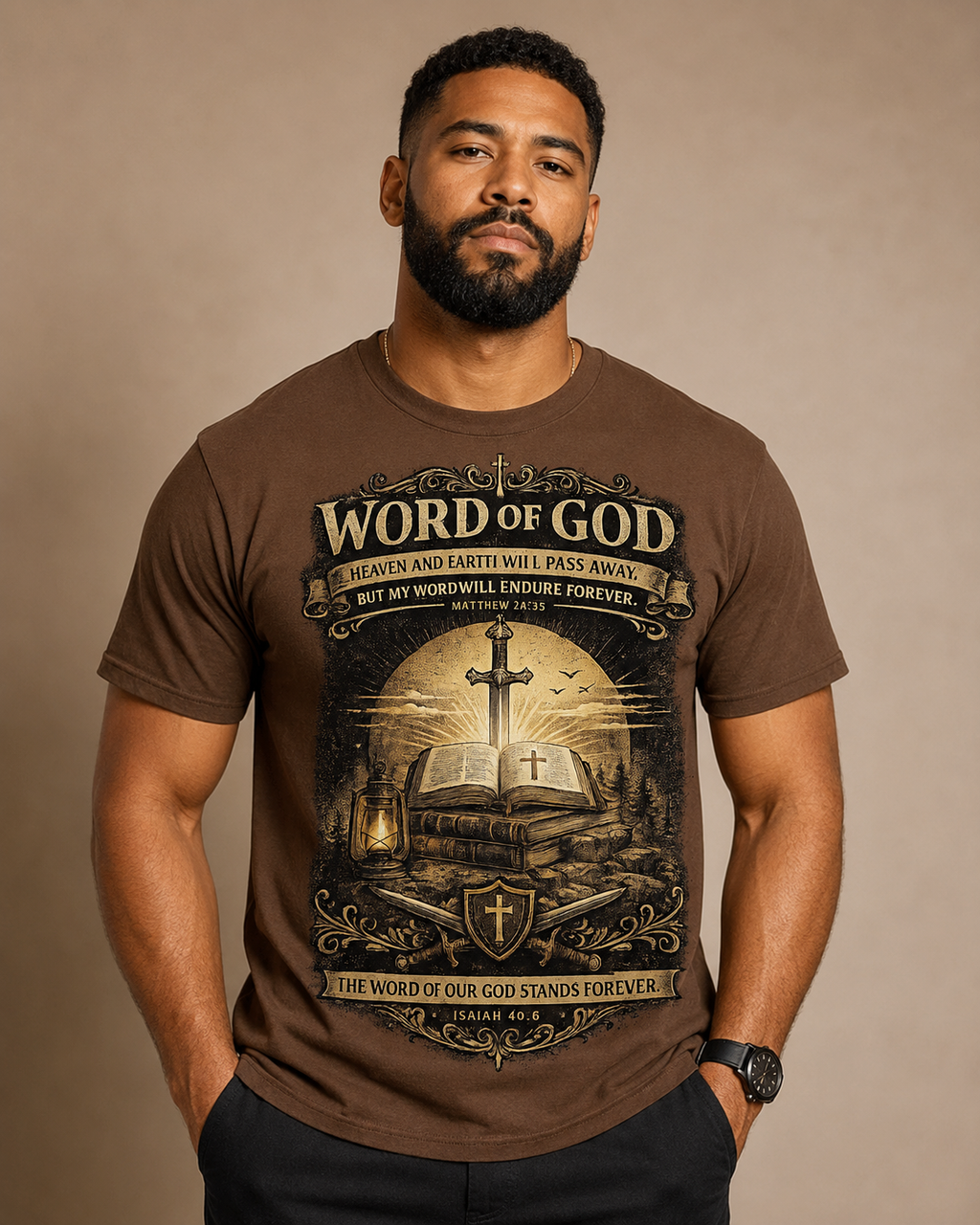 Word of God T-Shirt — Scripture Matthew 24:35 Christian Faith Tee
