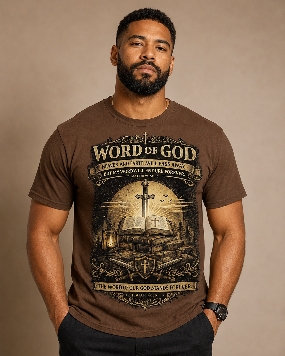 Word of God T-Shirt — Scripture Matthew 24:35 Christian Faith Tee
