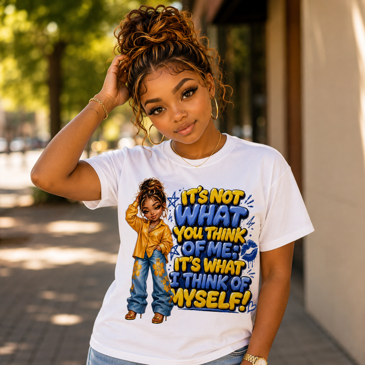 T-Shirt — "It's Not What You Think of Me, It's What I Think of Myself" Empowerment Graphic Tee