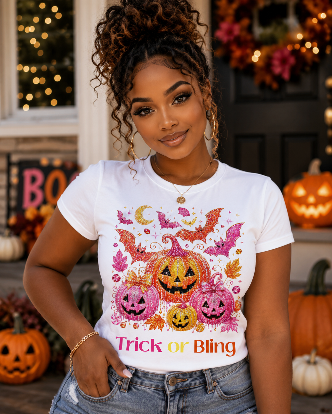 Halloween Pumpkin Trio T-Shirt — Trick or Treat Jack-O’-Lanterns Fall Tee
