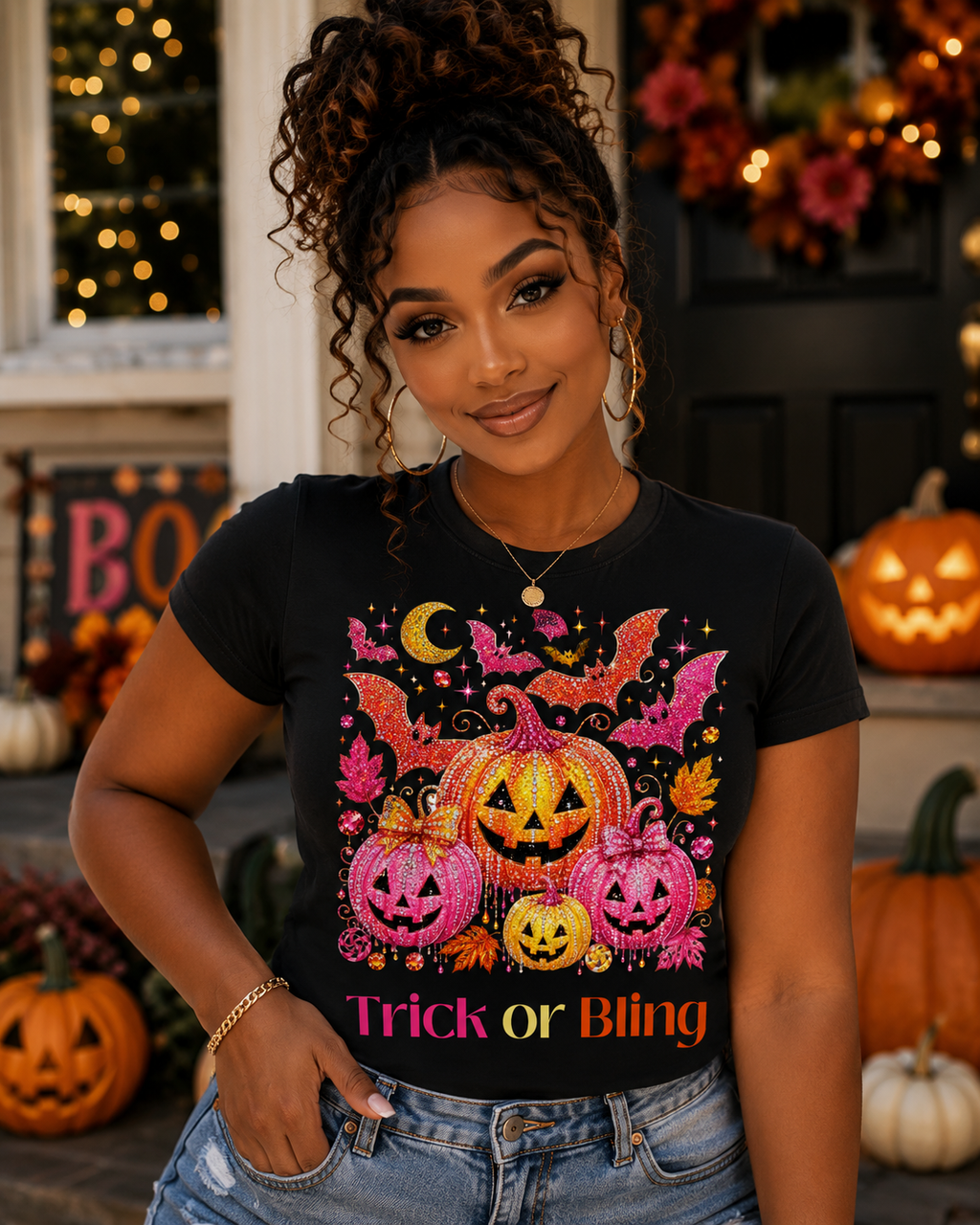 Halloween Pumpkin Trio T-Shirt — Trick or Treat Jack-O’-Lanterns Fall Tee