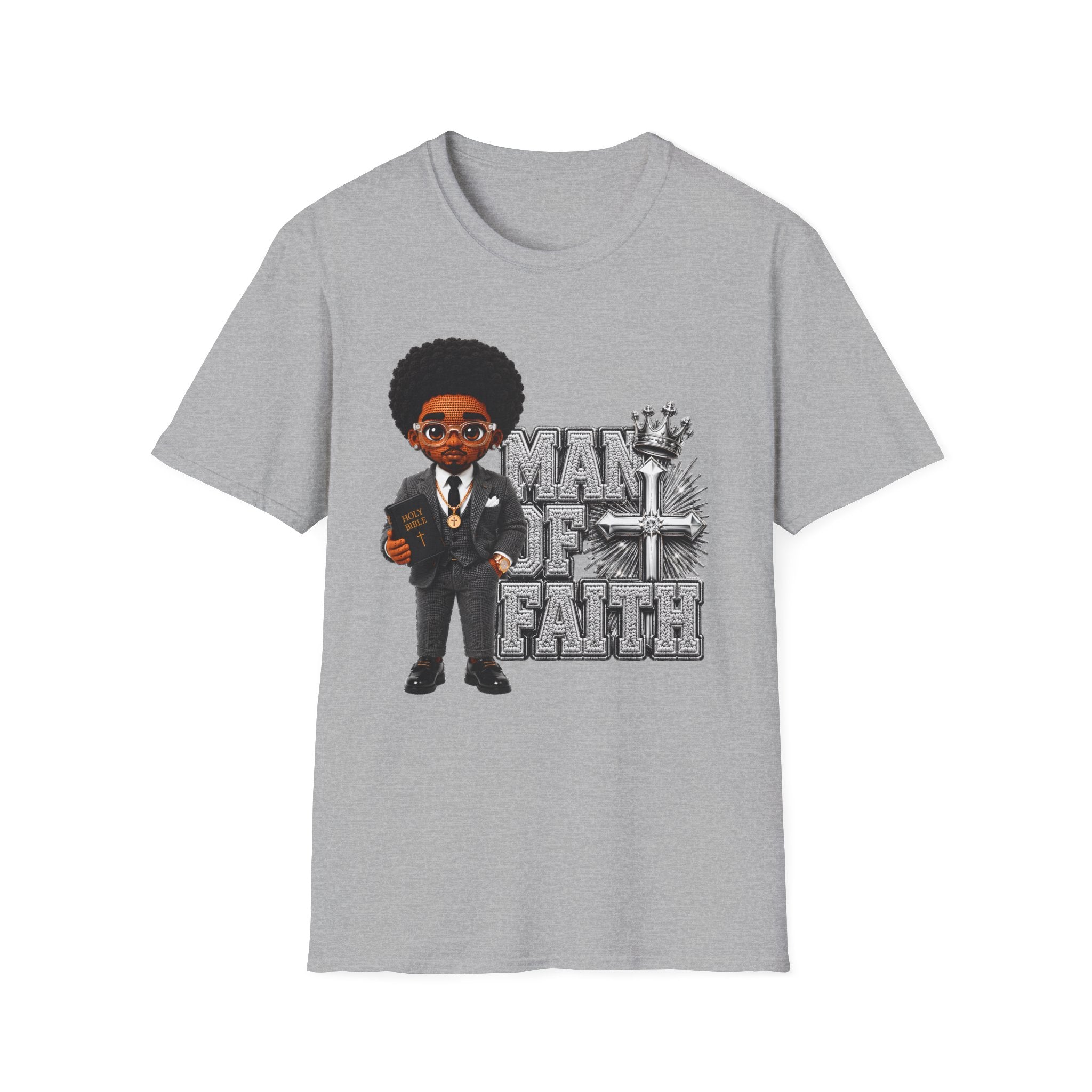 Man of Faith T-Shirt — Crown & Cross Christian Graphic Tee