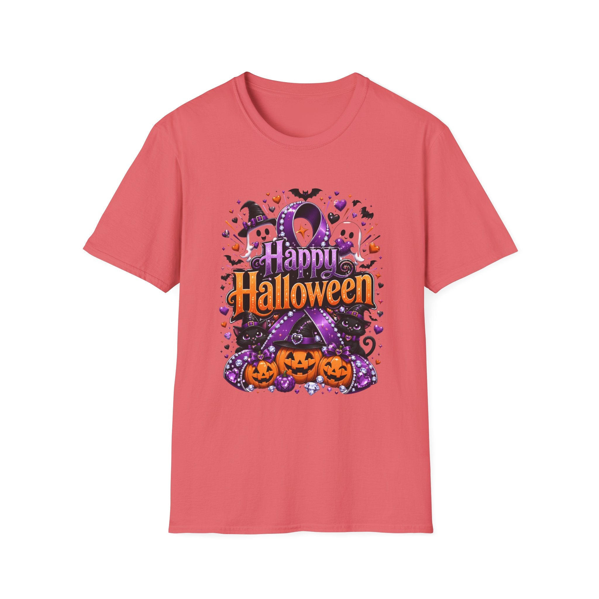 Halloween Ghosts & Pumpkins T-Shirt — "Happy Halloween" Graphic Tee
