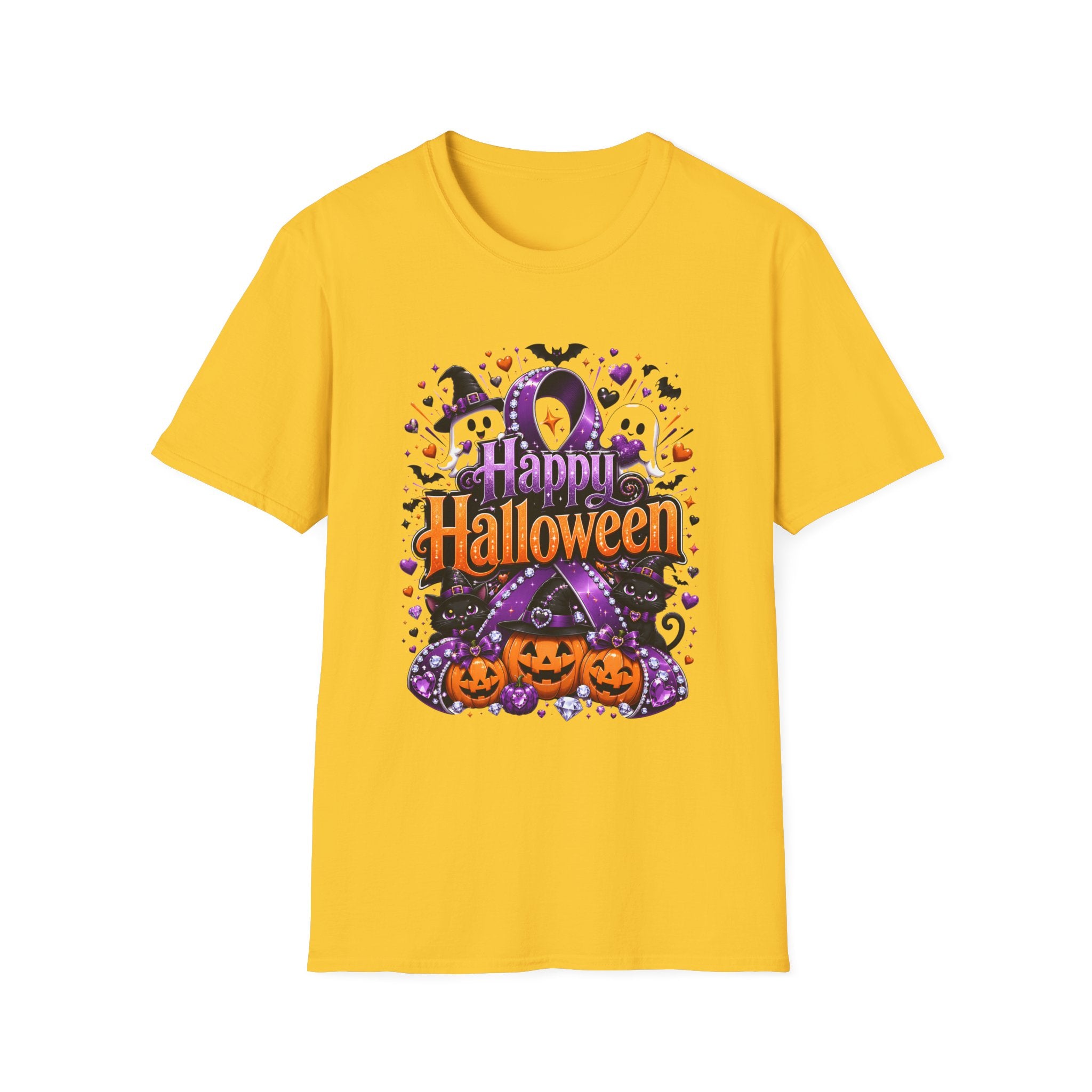 Halloween Ghosts & Pumpkins T-Shirt — "Happy Halloween" Graphic Tee