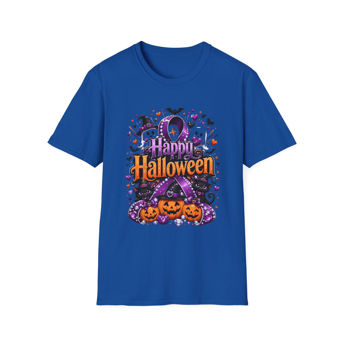 Halloween Ghosts & Pumpkins T-Shirt — "Happy Halloween" Graphic Tee