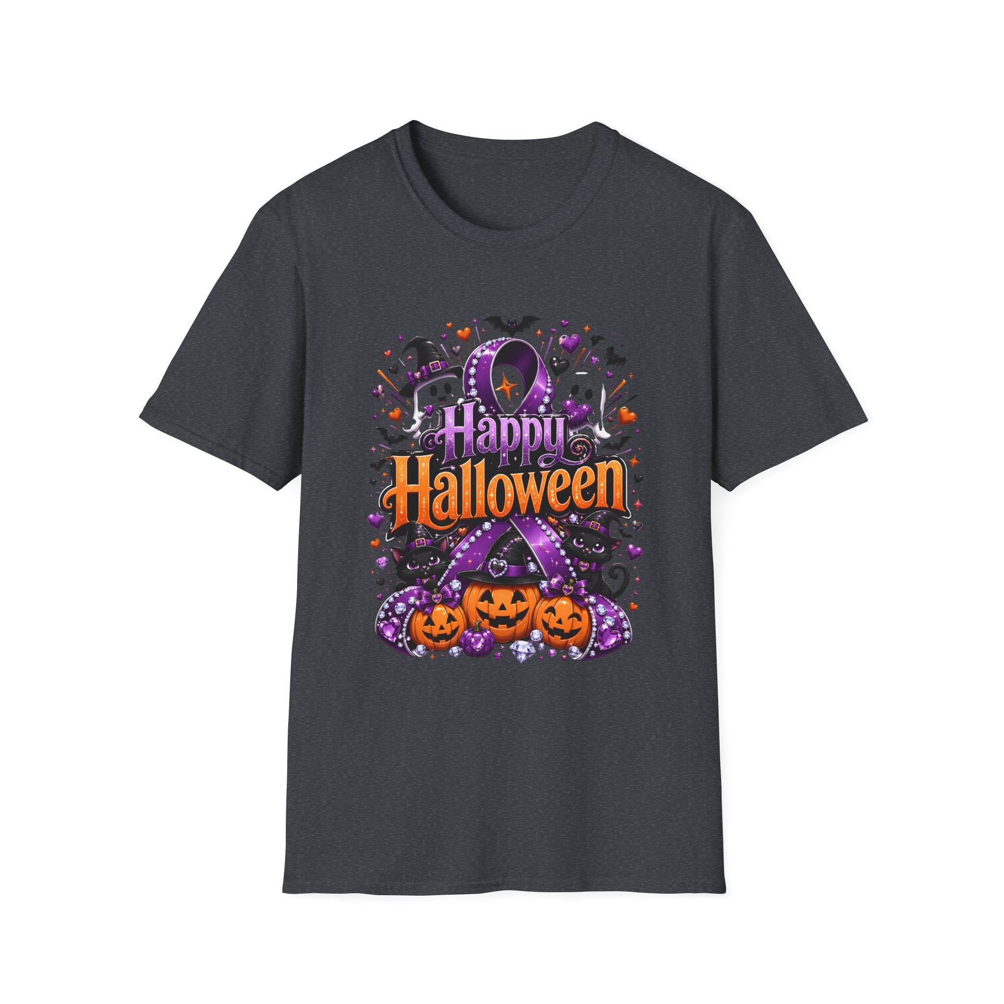 Halloween Ghosts & Pumpkins T-Shirt — "Happy Halloween" Graphic Tee